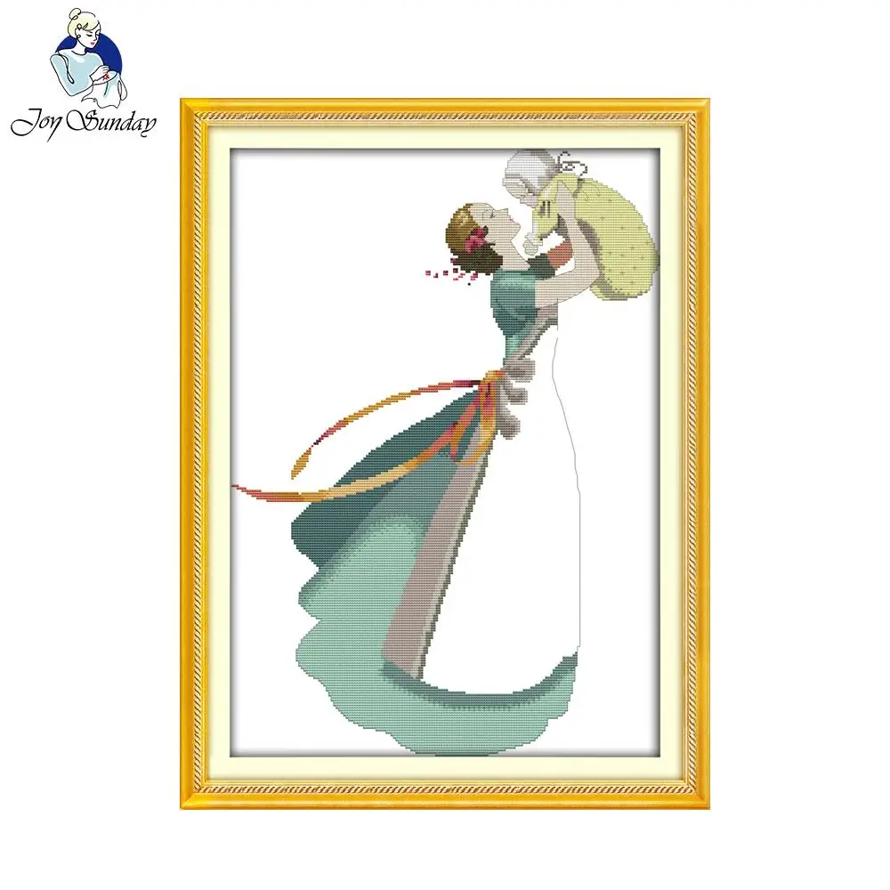 Joy Sunday The Deep Love of Mother and Son Китайская вышивка крестиком Счетный принт на ткани 14CT11CT