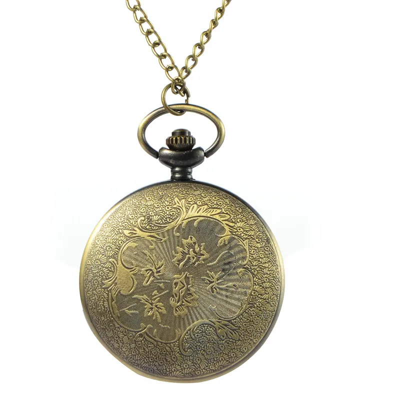 Часы наручные в стиле ретро бронзовые Кварцевые карманные для мужчин и женщин с