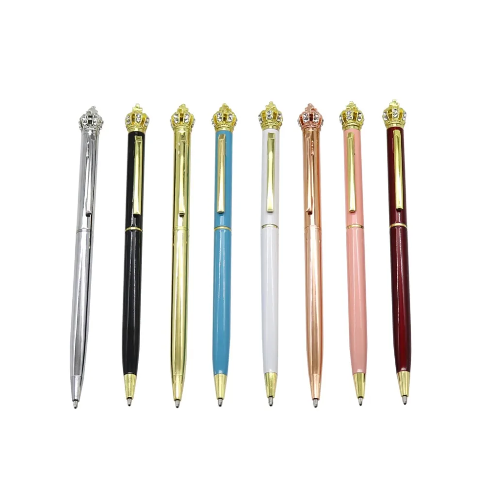 

Metal Cartoon Crown Black ink Ballpoint pen High quality Exquisite Writing Stationery Office Supplies