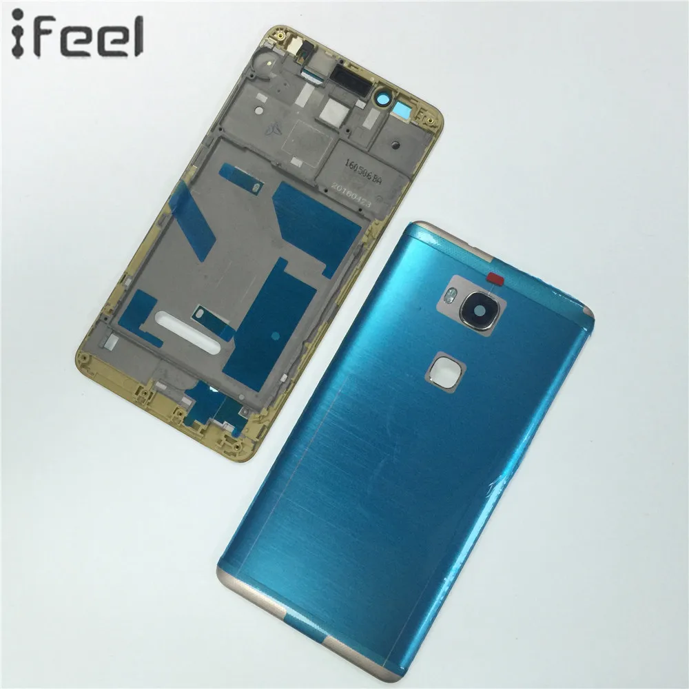 Gold IFEEL для huawei Honor 5X X5 GR5 полный корпус передний держатель ЖК-экрана рамка+ задняя крышка батарейного отсека Запасные части - Цвет: Gold