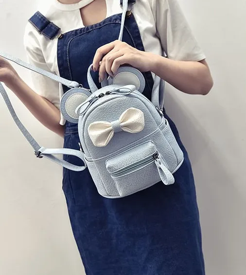 2017 Кожа Милые Девушки Рюкзак Школа Небольшая Мини Лук Подростков Девочек Рюкзаки