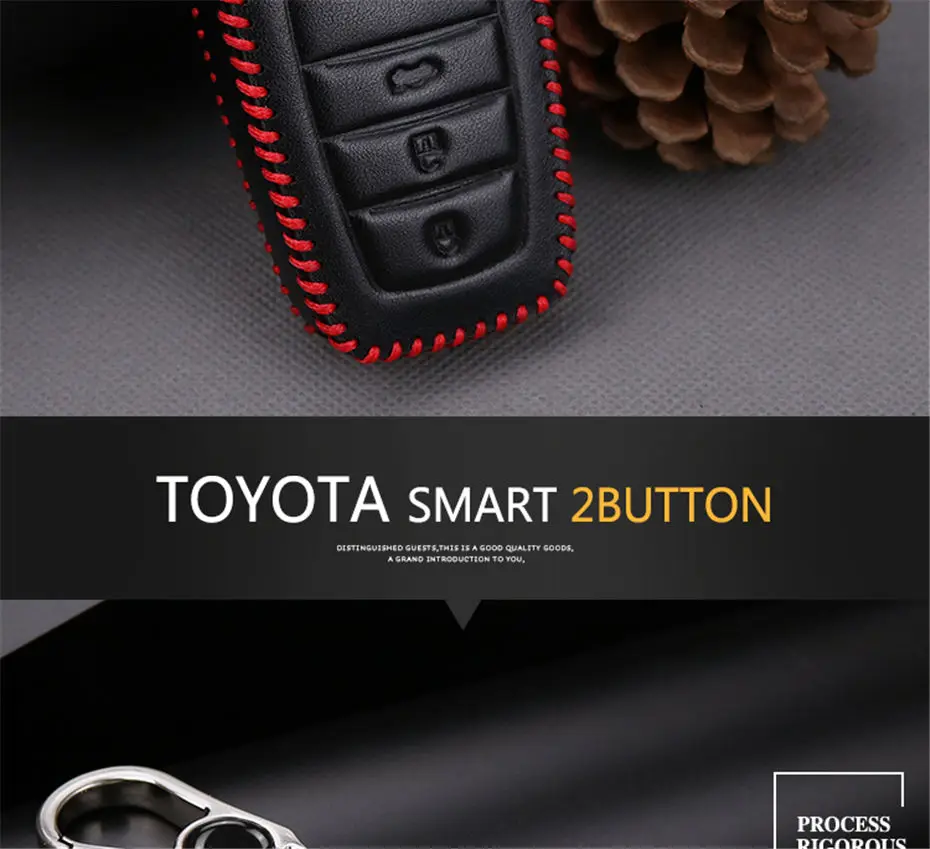 Кожаный чехол для автомобильных ключей, чехол для Toyota высокий посадочный Land Cruiser рица RAV4 Camry Crolla Crown Prado корпус для автомобильного ключа Держатель