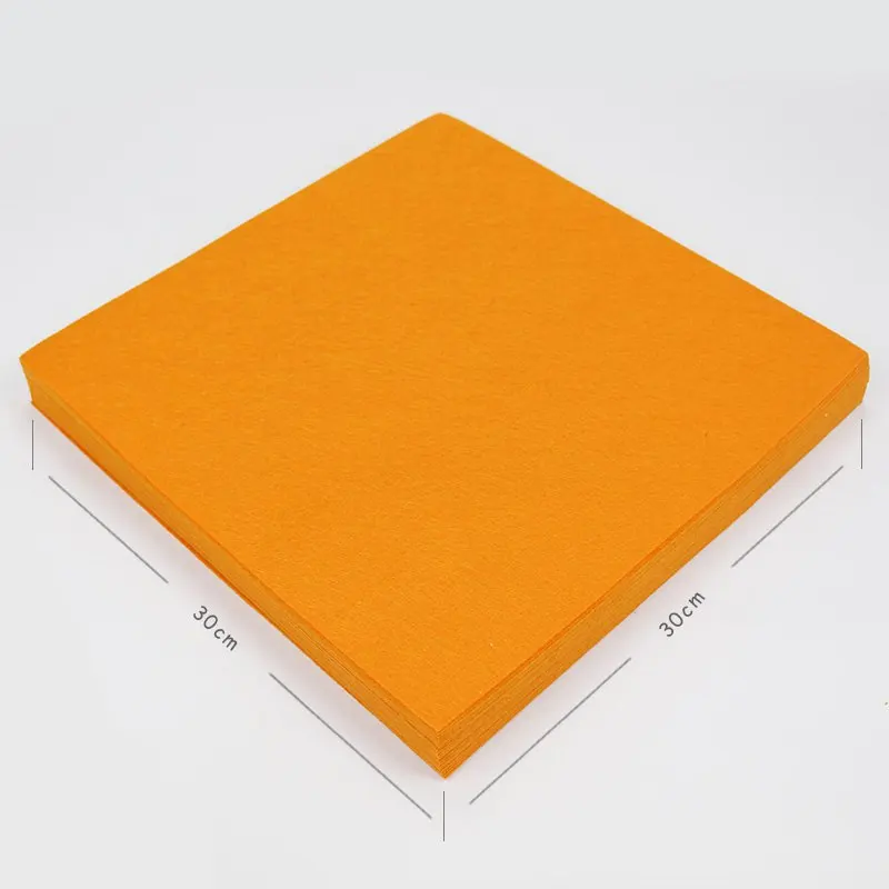 30X30CM нетканый Войлок чистый цвет Яркая оранжевая ткань лист Рукоделие Шитье