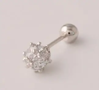 Серьги SaYao 1 шт. с кристаллами 16G 2 мм серьги шарики для ногтей штанга из циркония