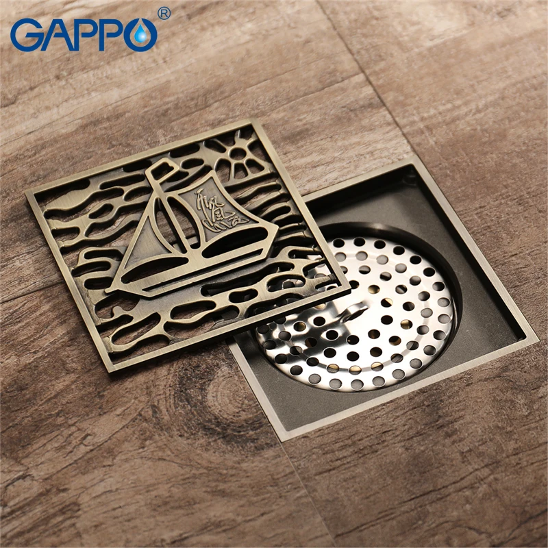 

GAPPO Drains Square Carved Bathroom Shower Drain Strainer Anti-odor Bathroom Floor Cover Stopper Waste Drainer Sink Protector
