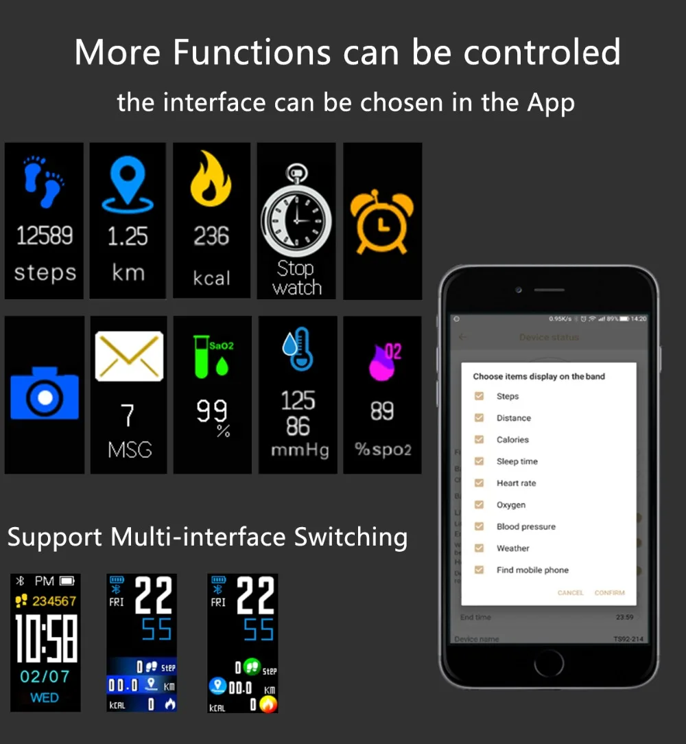 Фитнес-браслет R9 с измерением артериального давления и умным диапазоном IP68 |