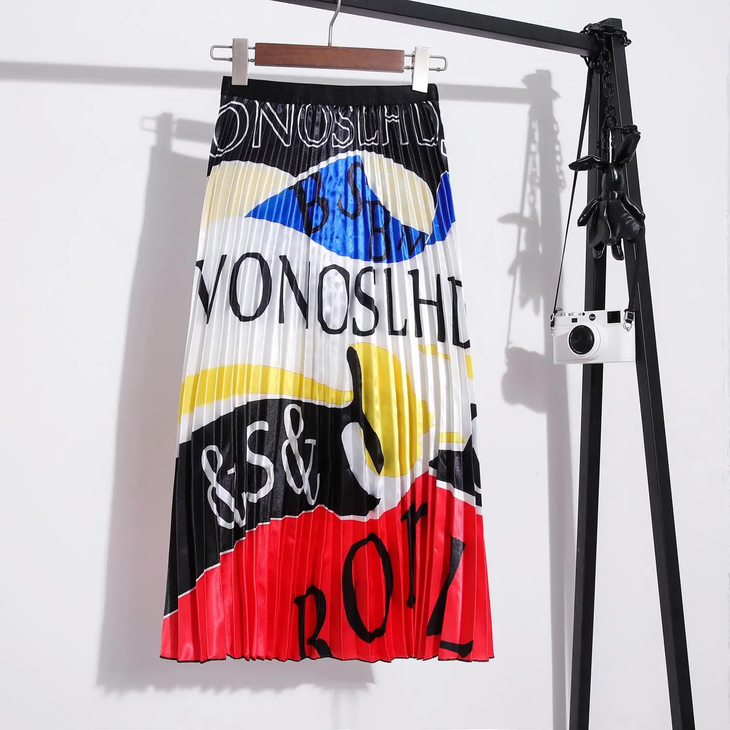 Женская плиссированная юбка Dashiki цветная винтажная до середины икры с высокой