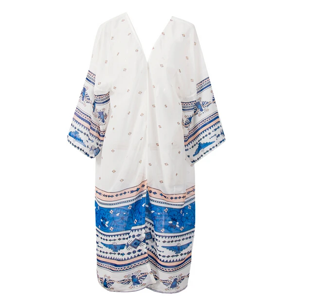 Женский кафтан с принтом купальный костюм одежда для плавания бикини накидка