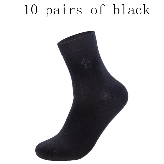 10 pairs black 10 пар/лот, PIER POLO, брендовые хлопковые носки для мужчин, деловая одежда высокого качества, черные, белые, одноцветные мужские носки, подарки - Цвет: 10 pairs black