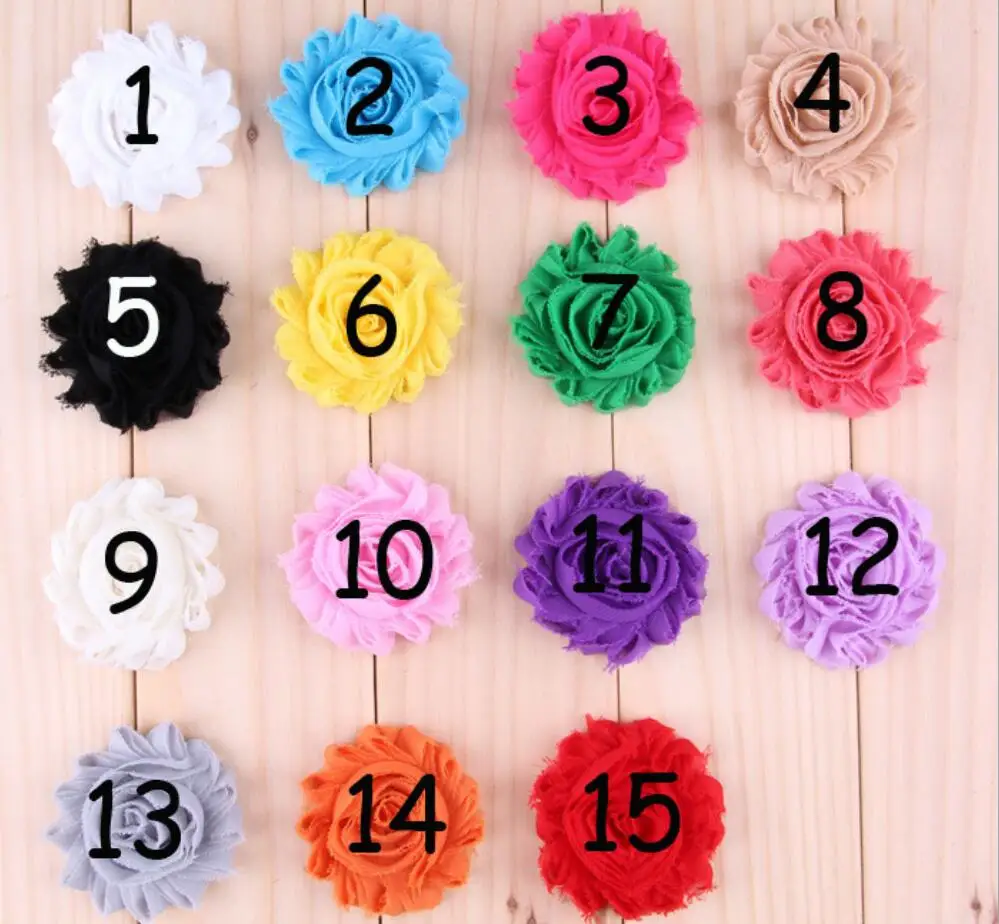 15 шт./лот цветов Заколки для маленьких девочек с потертостями в виде