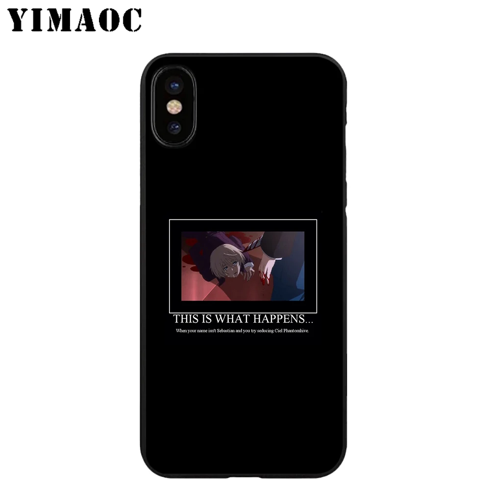 YIMAOC Черный Батлер аниме Мягкий ТПУ силиконовый чехол для iPhone X или 10 8 7 6 6S Plus 5 5S SE Xr