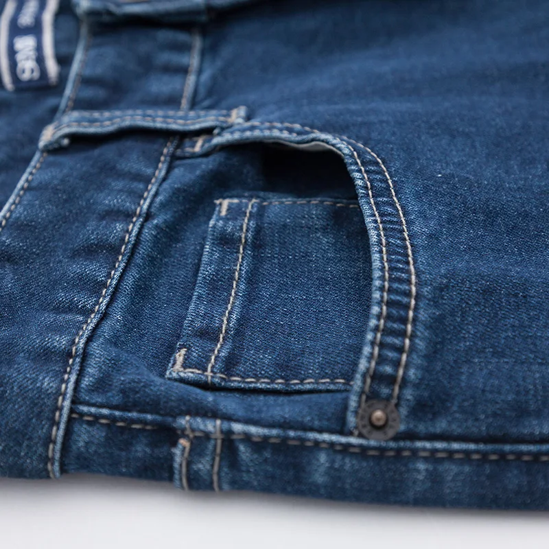 SEMIR 2019 джинсы мужские прямые синие тянущиеся джинсовые штаны большие размеры