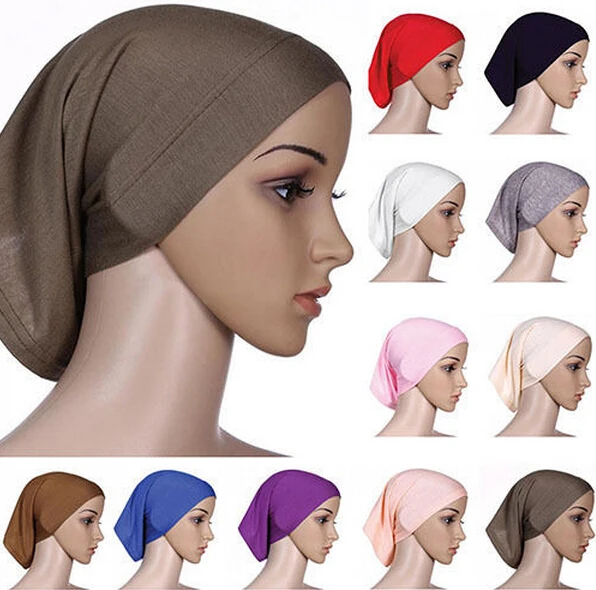 Растягивающаяся повязка на голову мусульманский хиджаб из хлопка внутренняя