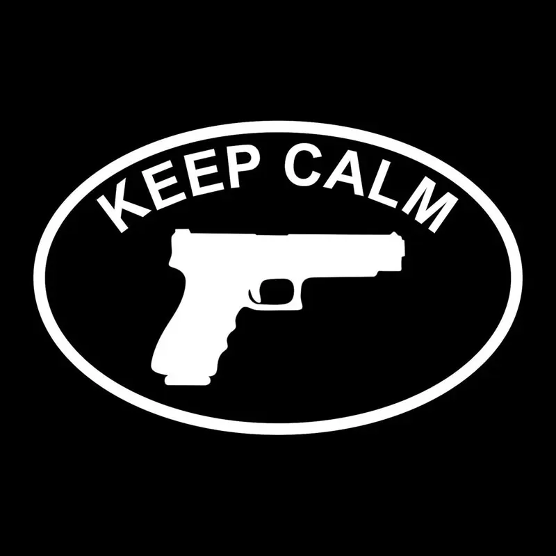 14 см * 9 1 Keep Calm Pro Gun Белый Автомобиль Грузовик Авто Виниловая Наклейка Стикер
