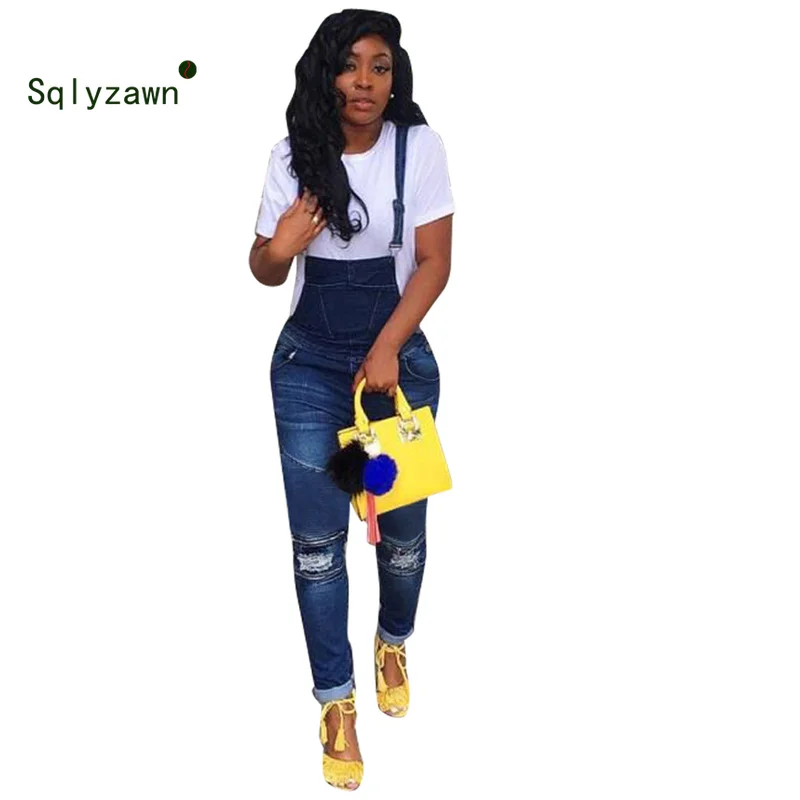 New Arrival Sleeveless Jumpsuit Jeans Sexy Bodysuit Women Denim Overalls Rompers Girls Straight Hole Pants Jean Lady Streetwear | Женская