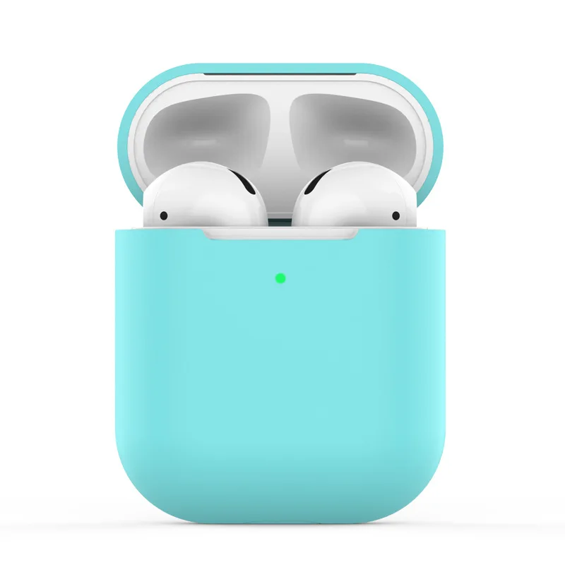 Серебристый Силиконовые Airpods беспроводные наушники зарядный чехол Беспроводная bluetooth-гарнитура защитный рукав крышка коробка для наушников - Цвет: Серебристый
