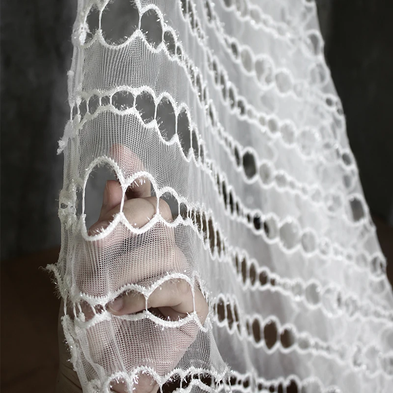 Мягкая сетчатая пустотелая текстура d Высококачественная дизайнерская ткань для