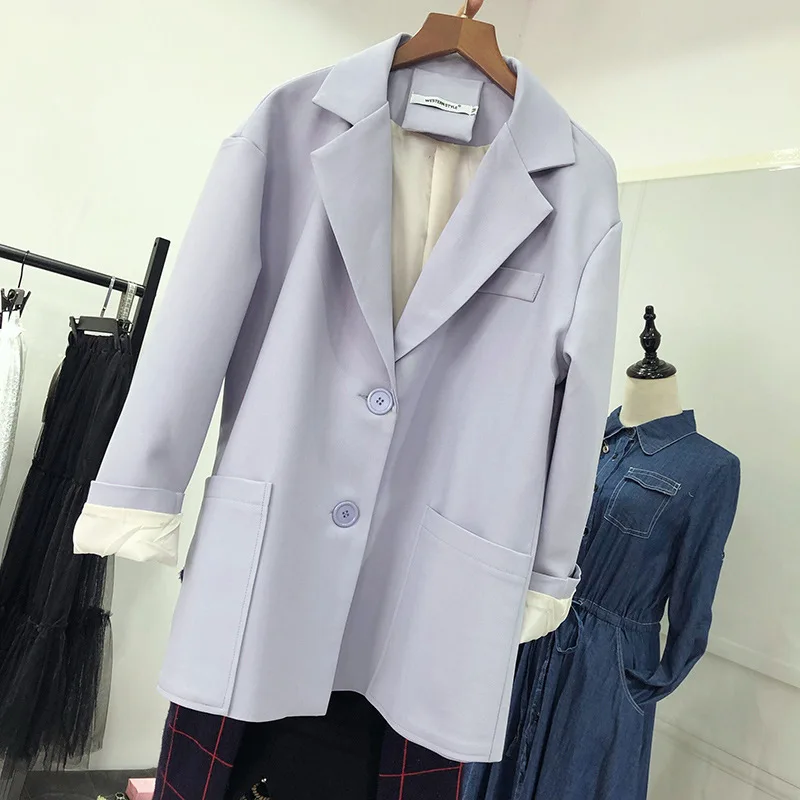 Женская куртка осенняя новая женская повседневная однотонная с большим карманом