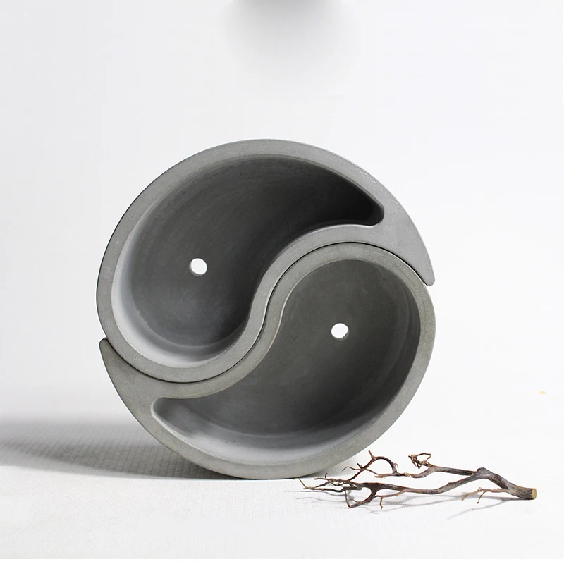 

Silicone Mold Concrete Multi - Meat Plant Cement Flower Pots Tai Chi Shape 3d Vase Molds Home Decoration Moulds Silicone Rubber