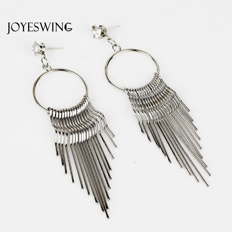 JOYESWING модный металлический сплав длинные серьги для женщин простой дизайн