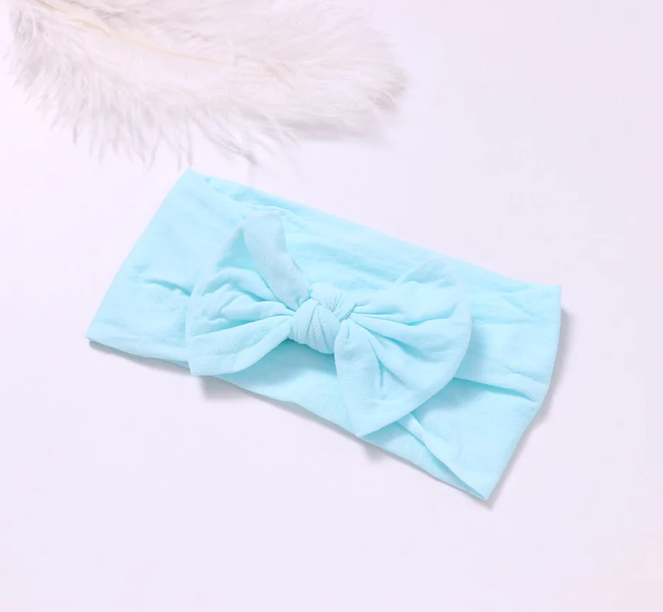Style C-Light blue Нейлон обруч с бантом, универсальный размер, Узел Лук нейлоновые оголовья, широкие нейлоновые головные уборы вы выбираете цвет - Цвет: Style C-Light blue
