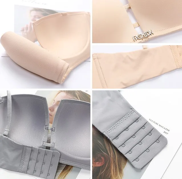 Deep U Low Cut big cup double Push Up bra Women Sexy Bra sleep lingerie half cup Plunge Bra seamless t shirt dress wedding bra