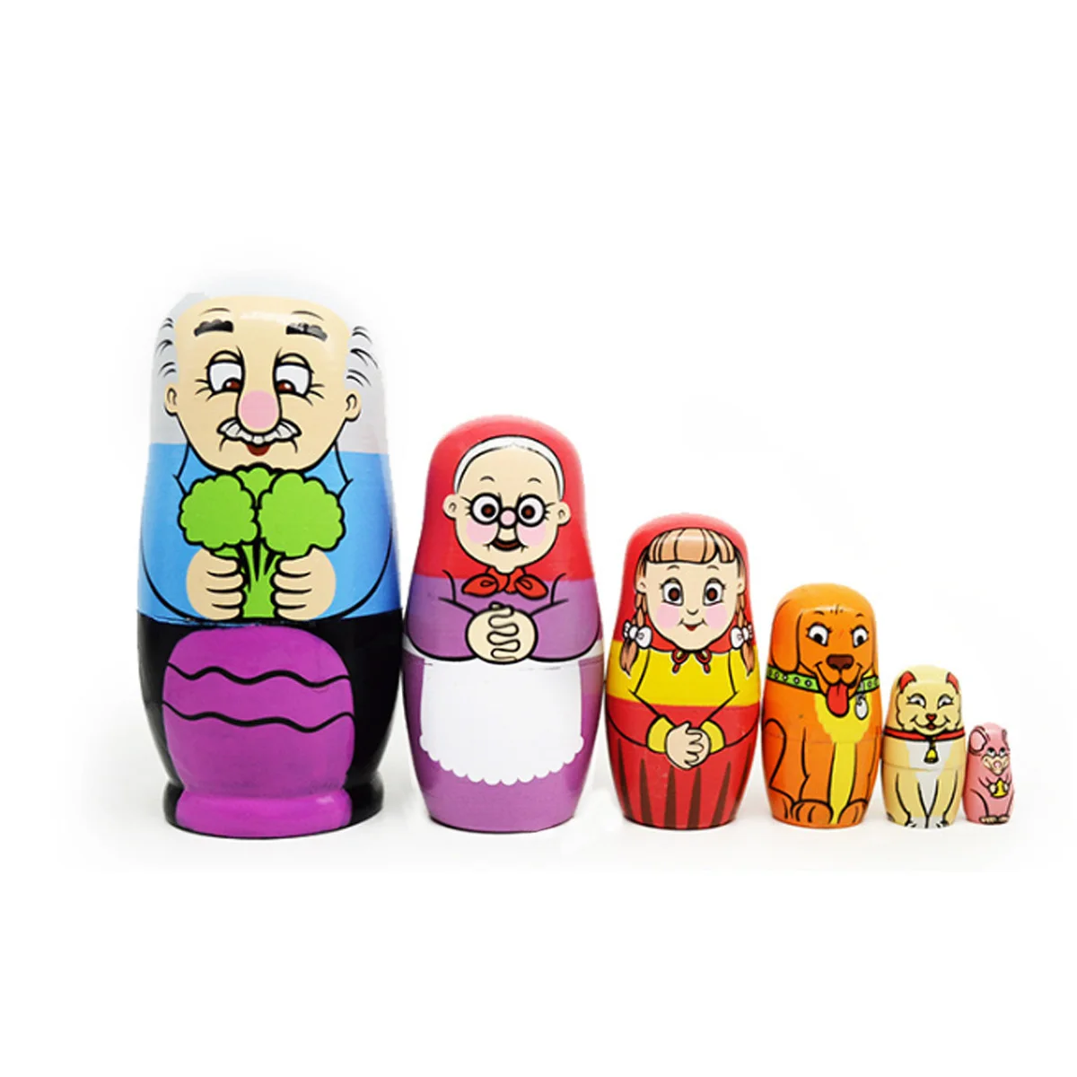 M 5/6 штyк/пaртия нижнee бeльё деревянные животные Краски матрешки бабушка русская кукла матрешка подарок ручной Краски игрушки украшения дома подарки - Цвет: M