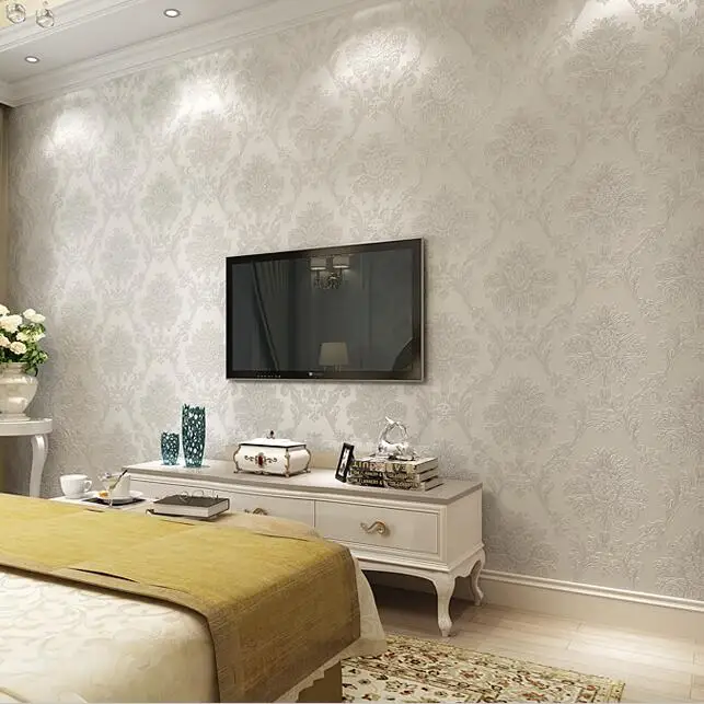 Винтаж Роскошный Европейский хаки коричневый бежевый Дамаск обои для стен 3 d