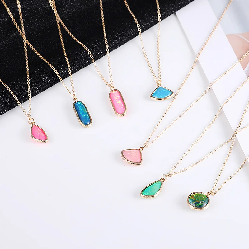 Boho красочные нерегулярные с украшением в виде кристаллов Ожерелье Длинная