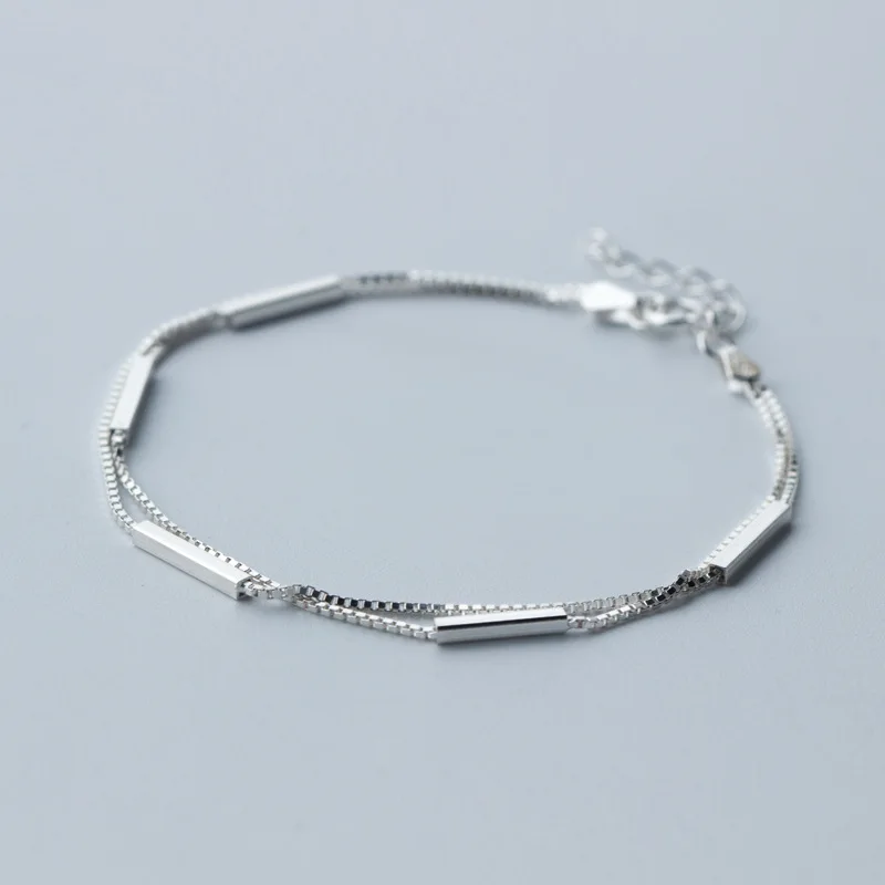 

Регулируемый Серебряный браслет-цепочка LS111