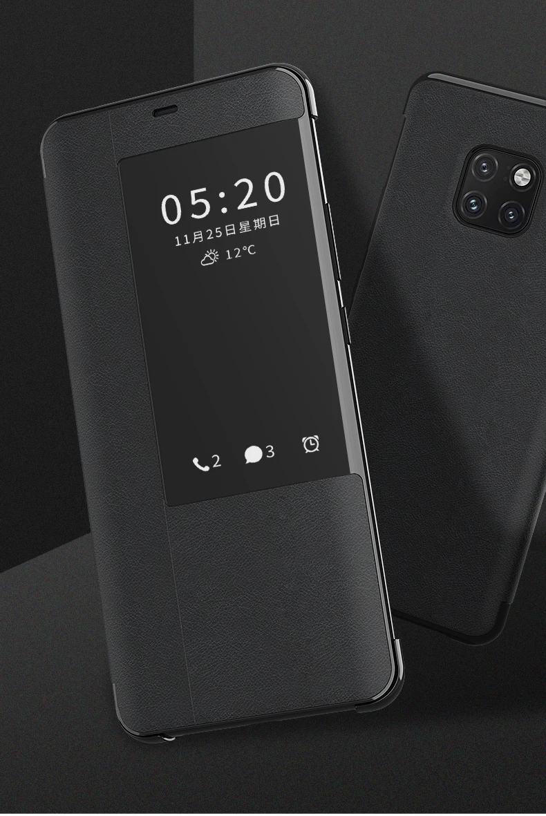 Смарт-чехол с окошком для экрана кожаный флип чехол для huawei P30 P30 Pro P20 P10 Коврики 20 Коврики 10 Nova 3 3I Honor 8X Y6 чехол для телефона чехол
