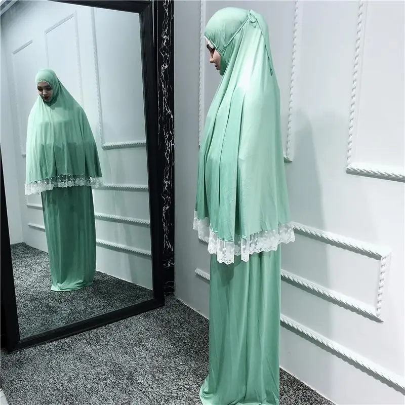 2 шт. abaya Robe Femme Рамадан мусульманское платье хиджаб Турция Кафтан Дубай женщины кафтан молитва Исламская одежда Ближний Восток Рамадан