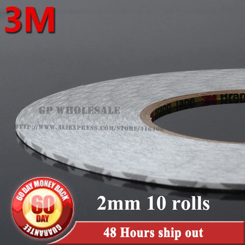 

Free Shipping 10x 3M Double Sided Adhesive For iPhone 3GS 4 4S 4G Tape 2mm LCD Touch Screen Repair Fix 9080