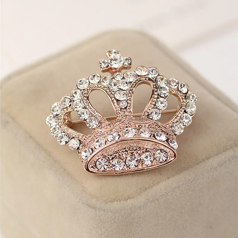 Модная женская брошь в форме короны изящная Праздничная булавка для платья @
