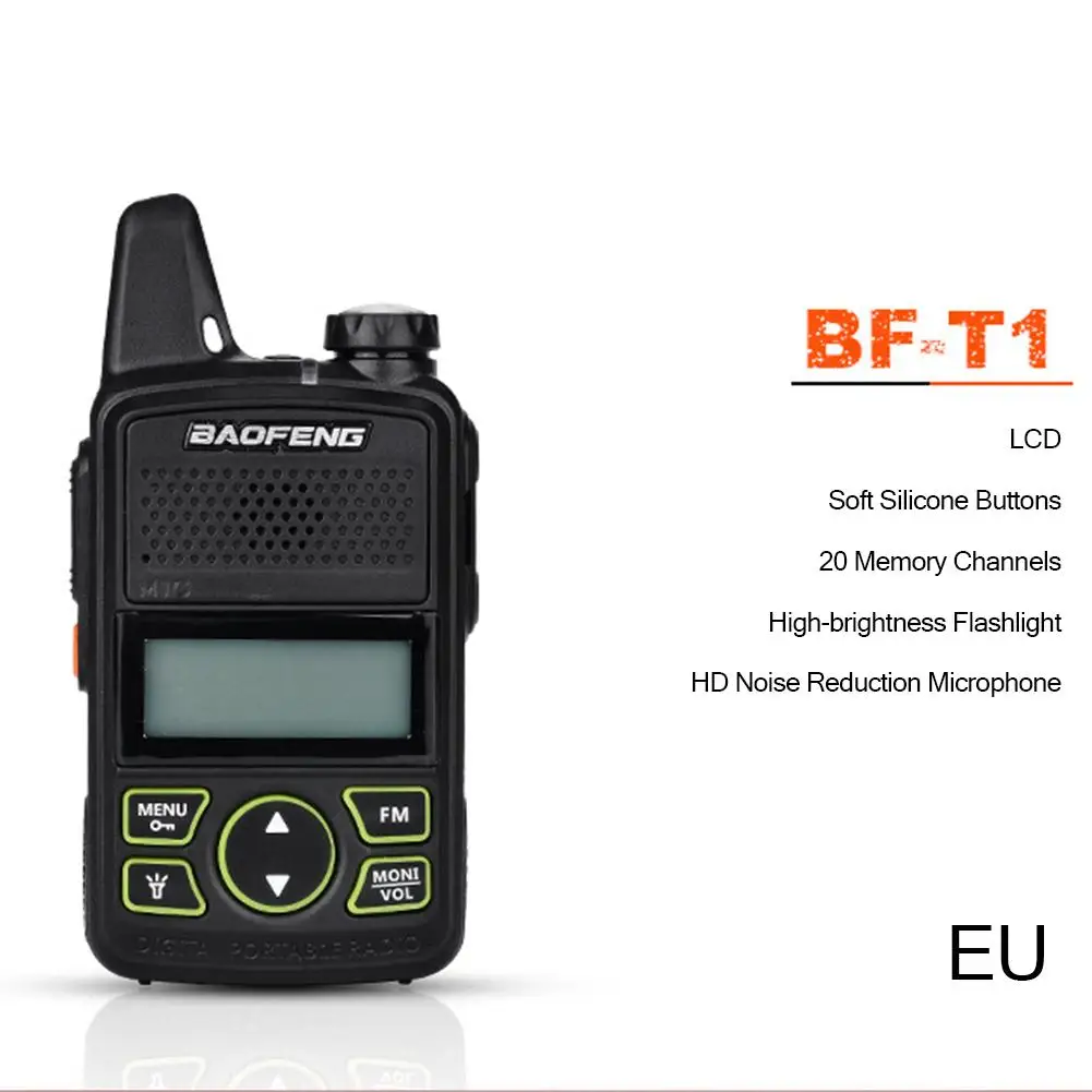 2 шт. Baofeng BF T1 портативная мини рация с двойной ветчиной радио коммуникатор USB