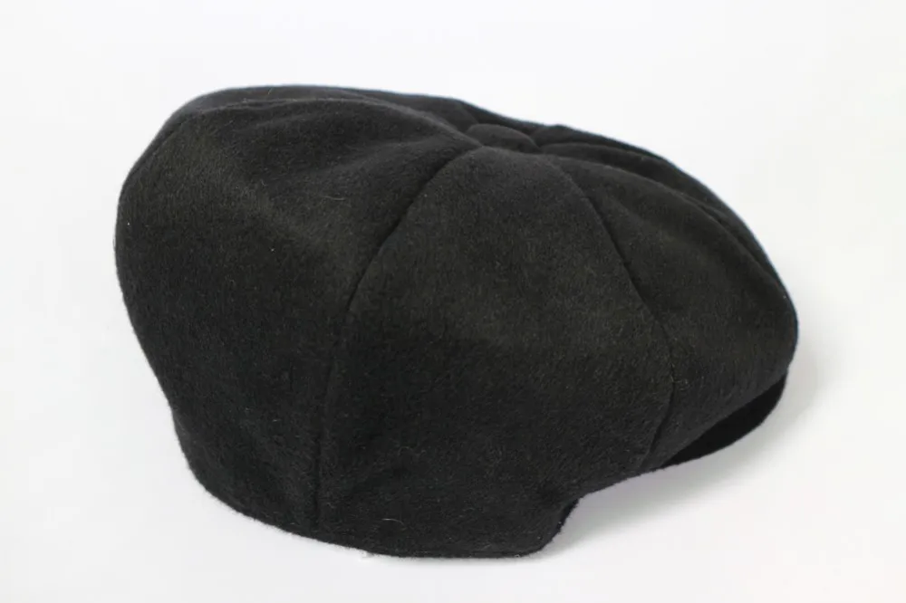 Boolawdee чистый шерстяные восьмиугольная черный Newsboy Cap для пожилых художник и шляпу охотника весна и осень досуг мужчины женщины M637