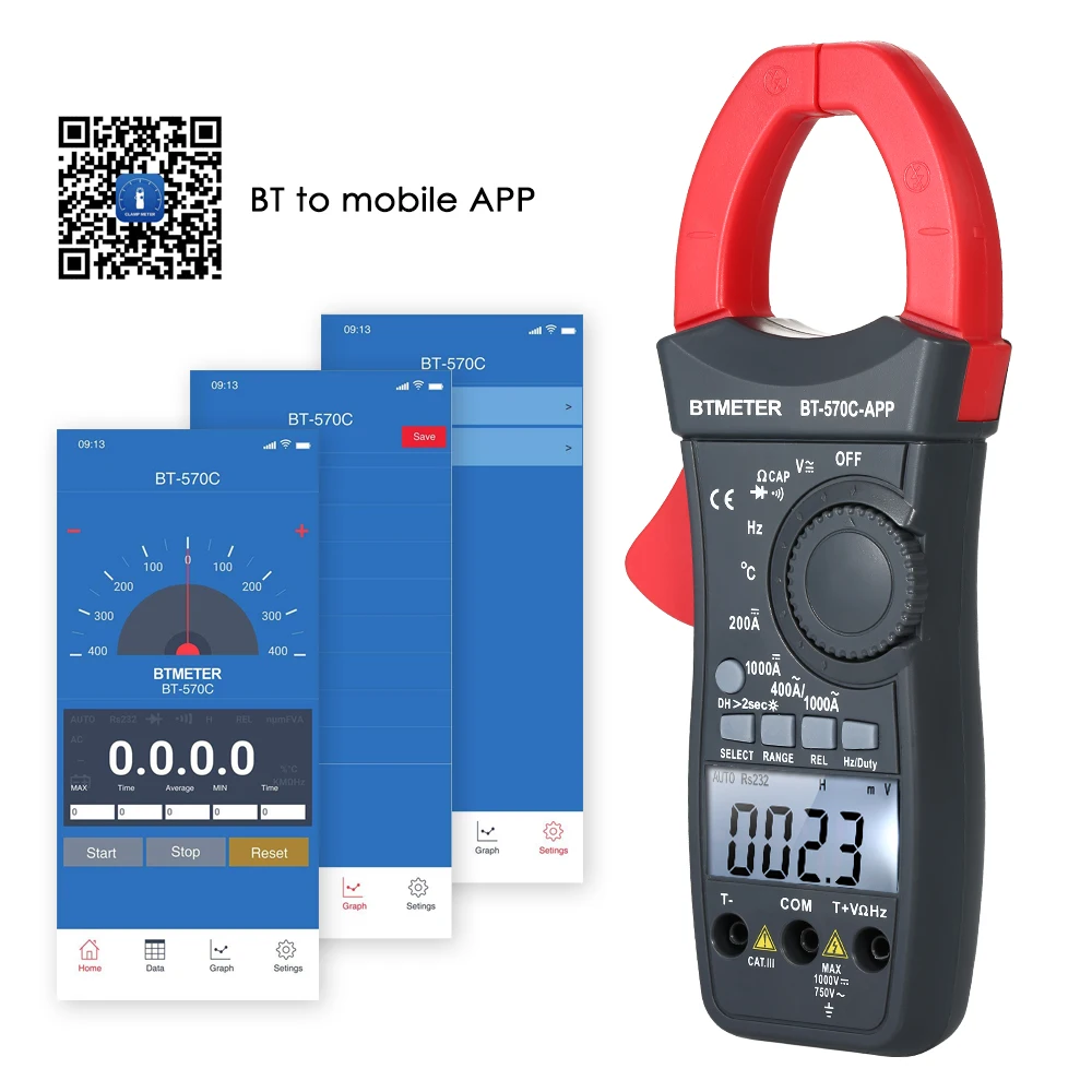 BTMETER цифровой клещи 4000 отсчетов Авто Диапазон зажим мультиметр тест AC/DC Напряжение Ток Портативный Ручной измерительный инструмент