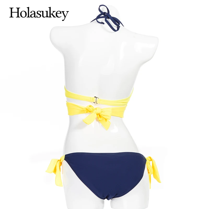 HolaSukey, сексуально, бандаж, открытая спина, бикини, женский купальник, накрест, из кусков, бикини, пуш-ап, купальники, BC741