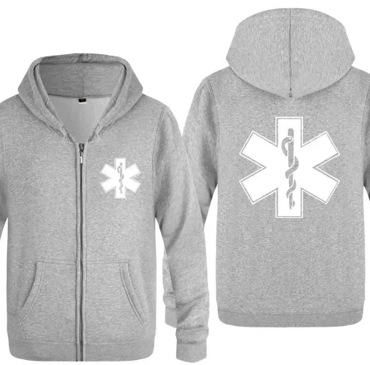 gray hoodie 15 Мужские толстовки на молнии EMT с принтом скорой помощи, мужская толстовка с капюшоном, брендовая флисовая мужская куртка с длинным рукавом, толстовка Moletom Sudaderas - Цвет: gray hoodie 15