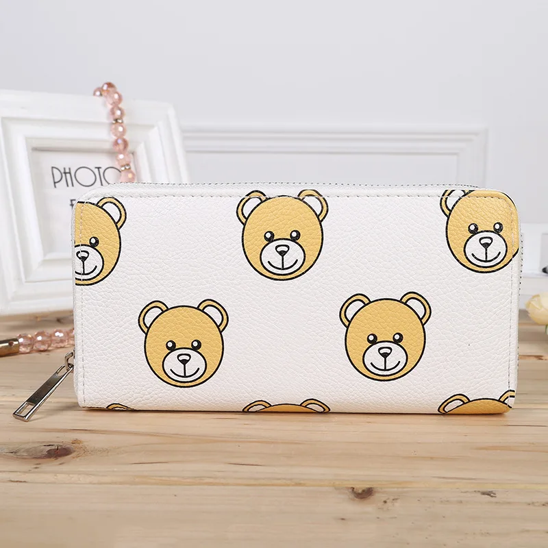 Новинка 2017 года Модные женские высокие кошелек нежный милый медведь мультфильм