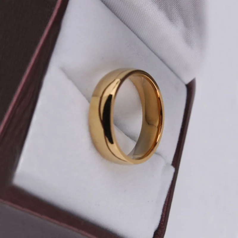 2019 Fashion Temperament Smooth Stainless Steel Ring Gold Silver Anniversary Wedding Rings for Women Gift Wife | Украшения и