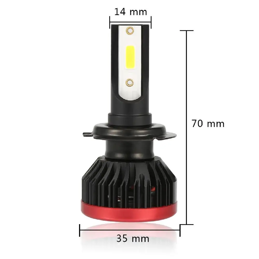 Светодиодный налобный фонарь Oslamp H7 типа COB с одним лучом 72 Вт 8000лм 6500 к Plug n Play