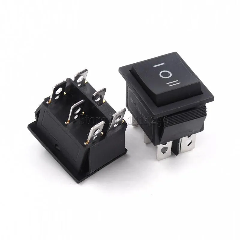 KCD4 201 25X31mm 6 Pin 3 положения 16A 250V 20A 125VAC ВКЛ ВЫКЛ SPDT оснастки в черный большой кулисный