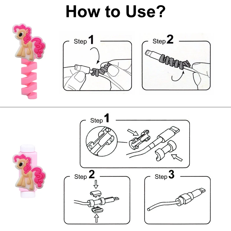 (Pack of 12) USB Cable Protector Animal Unicorn Wire Saver for iPhone Samsung etc Android Phone Charger Earphone Cords | Электроника