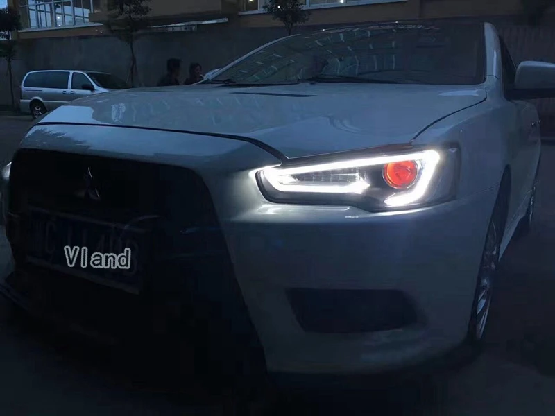 VLAND передний головной светильник для Mitsubishi Lancer-EX светодиодный головной светильник 2009- Xenon Devil eye Head Lamp DRL