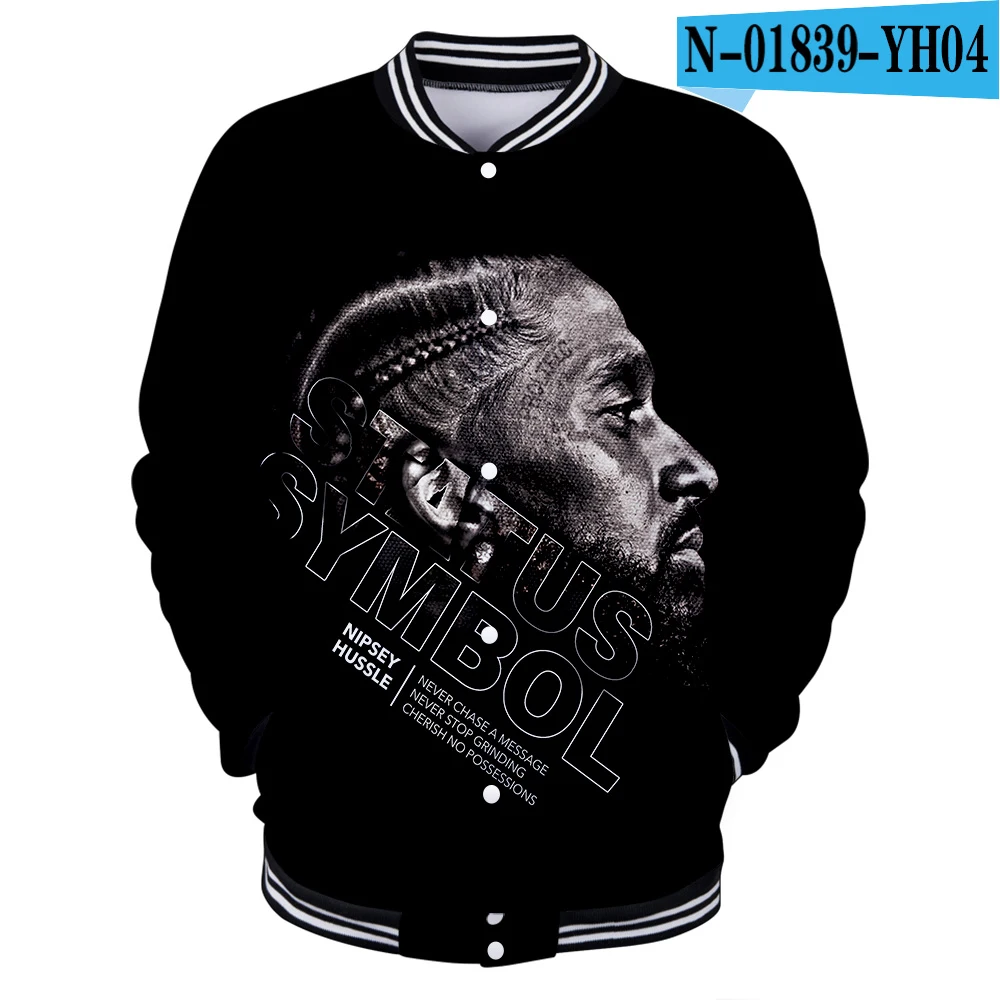 3D Nipsey hussle Baseball uniform new Men/Women spring Casual Harajuku KPOP Baseball Jacket Hip Hop clothes streetwear - Цвет: E