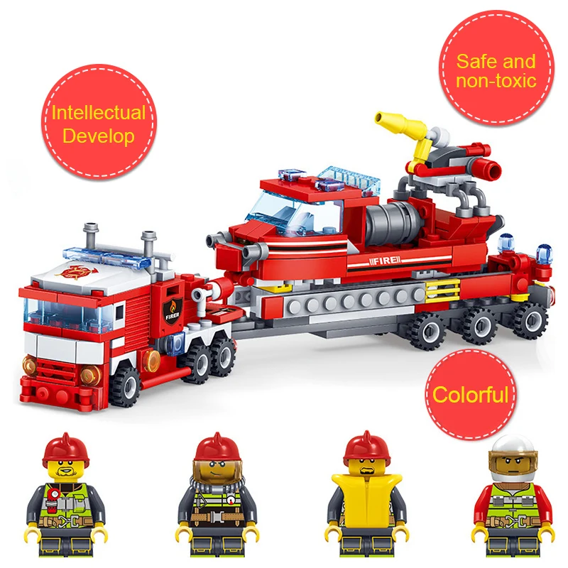 YETAA Legofigure блок подарки кирпичи пожарные блоки игрушки для детей грузовой