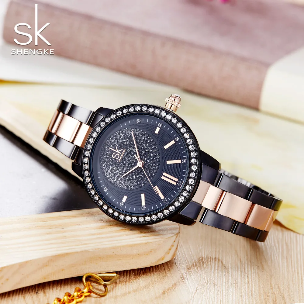2019 Shengke Rose Gold Watch Women Quartz Watches Ladies Top Brand Crystal Luxury Female Wrist Watch Girl Clock Relogio Feminino sunkta new rose gold watch women quartz watches ladies top brand luxury female wrist watch girl clock wife gift relogio feminino