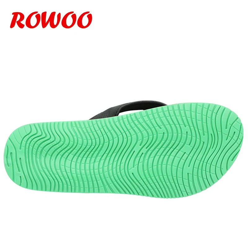 Мужские шлепанцы из искусственной кожи летние на плоской подошве|beach flip flops|beach flops