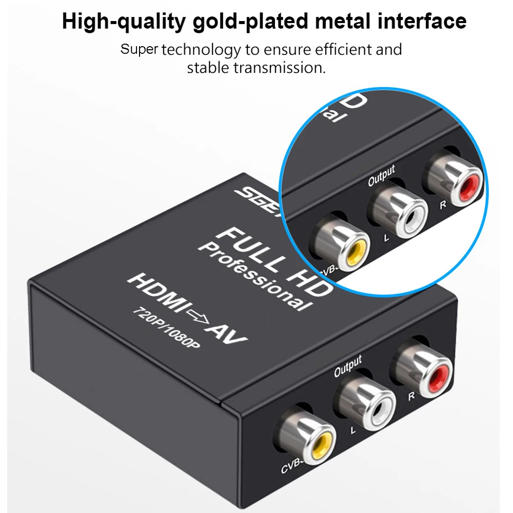 HDMI видео конвертер в AV RCA 3RCA CVBs HDMI2AV адаптер Поддержка PAL/NTSC|hdmi to av|hdmi rcahdmi rca converter |